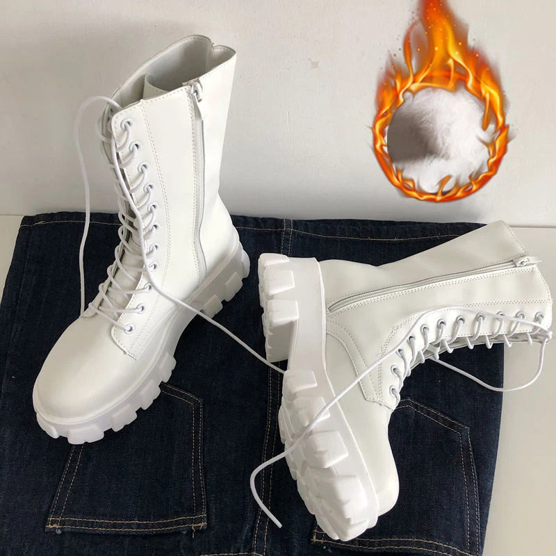 Averic Mid-Calf Boots – All-Season Chelsea Platform With Fur-Trim Luxury